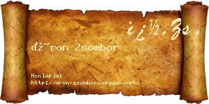 Áron Zsombor névjegykártya